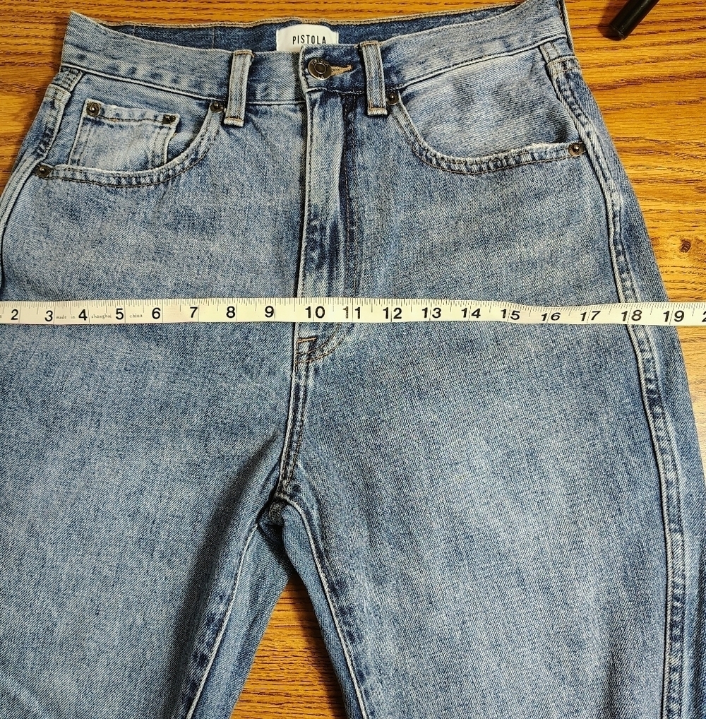 Pistola High-rise Straight Light Blue Distressed Ripped Women's Jeans sz 27/28. - Picture 12 of 16